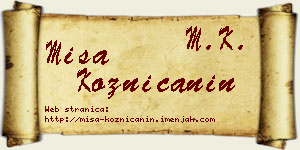 Miša Kozničanin vizit kartica
